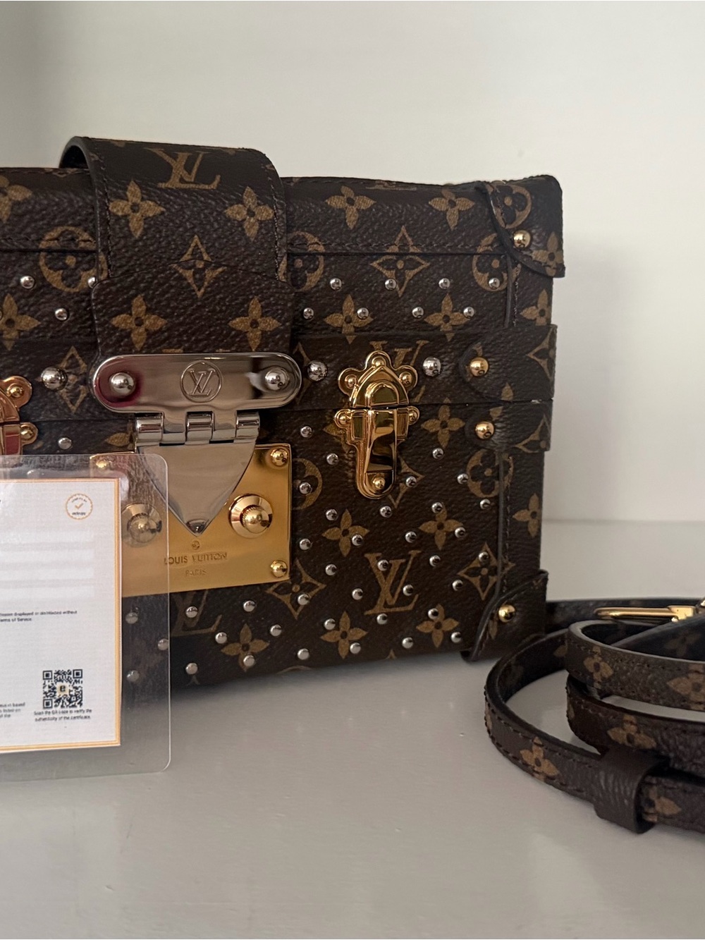 Louis Vuitton Petite Malle Brown Monogram with Gold Hardware
